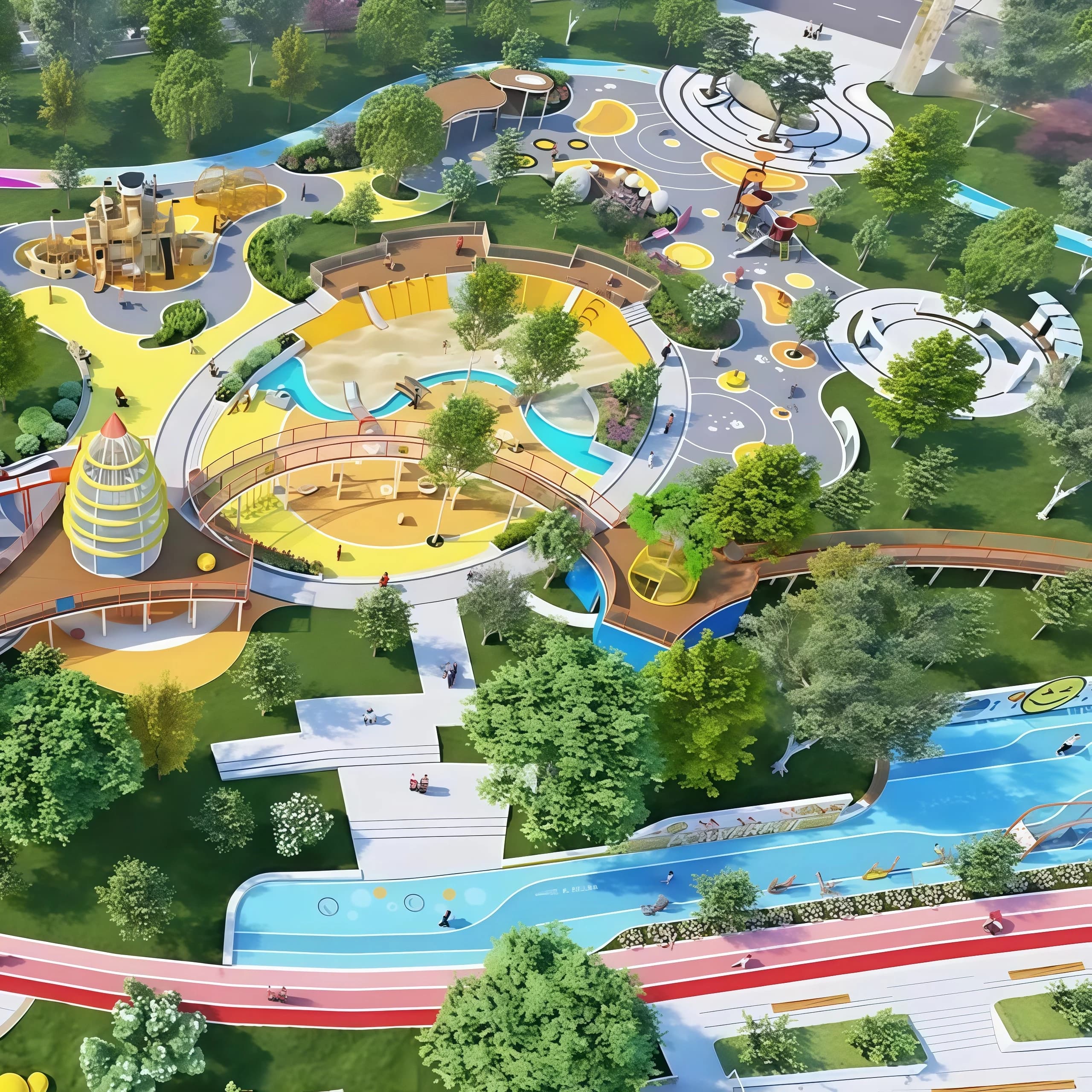 Modern playground equipment